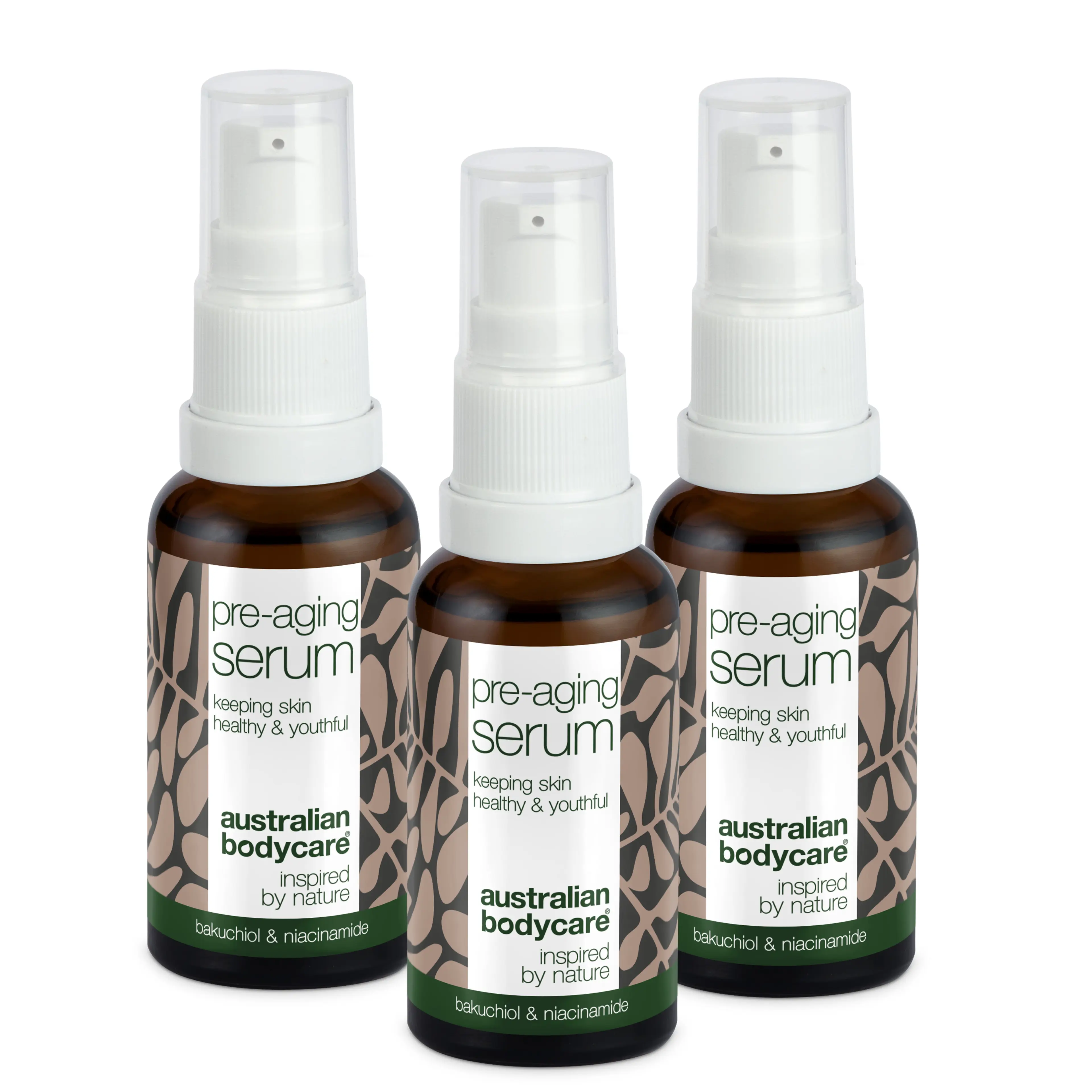 Pre-aging Serum – Předchází vráskám a jemným linkám — Pre-aging Serum bojuje proti stárnutí s Peptidy, Kofeinem a Kyselinou hyaluronovou. Vyhlazuje linky, hydratuje a zpevňuje pleť.