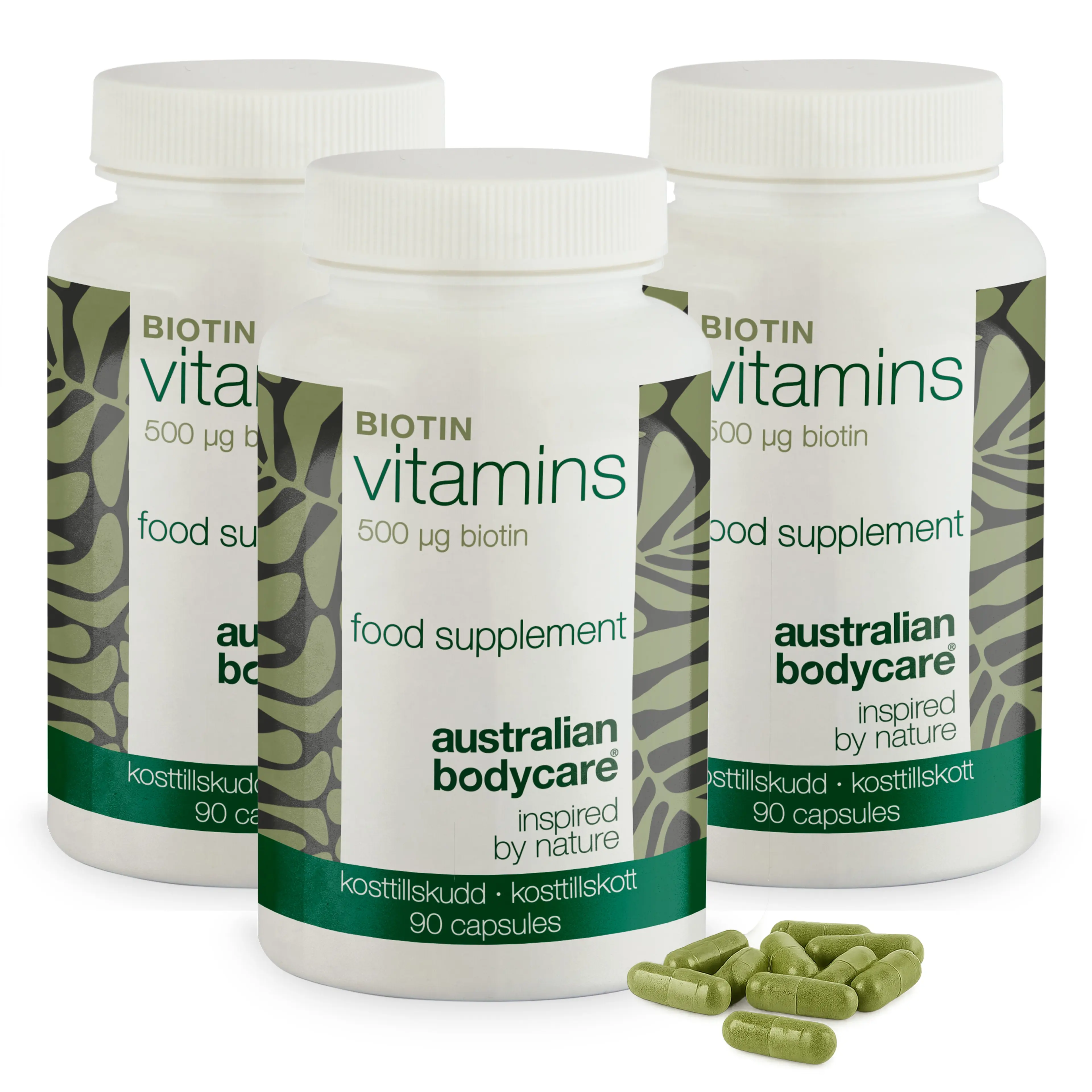 Doplněk stravy Biotin 500 µg – vitamín B7 – 90 ks — Doplněk s biotinem 500 µg – podporuje vlasy, pokožku a sliznice. Klíčové složky: biotin, Medicago sativa a celulóza.