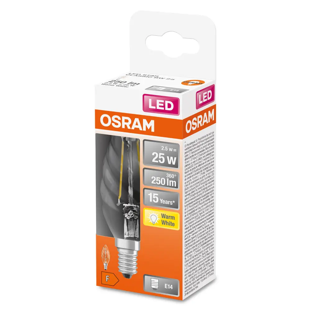 Retrofit LED žárovka E14 2,5 W CLASSIC BW, teplá bílá