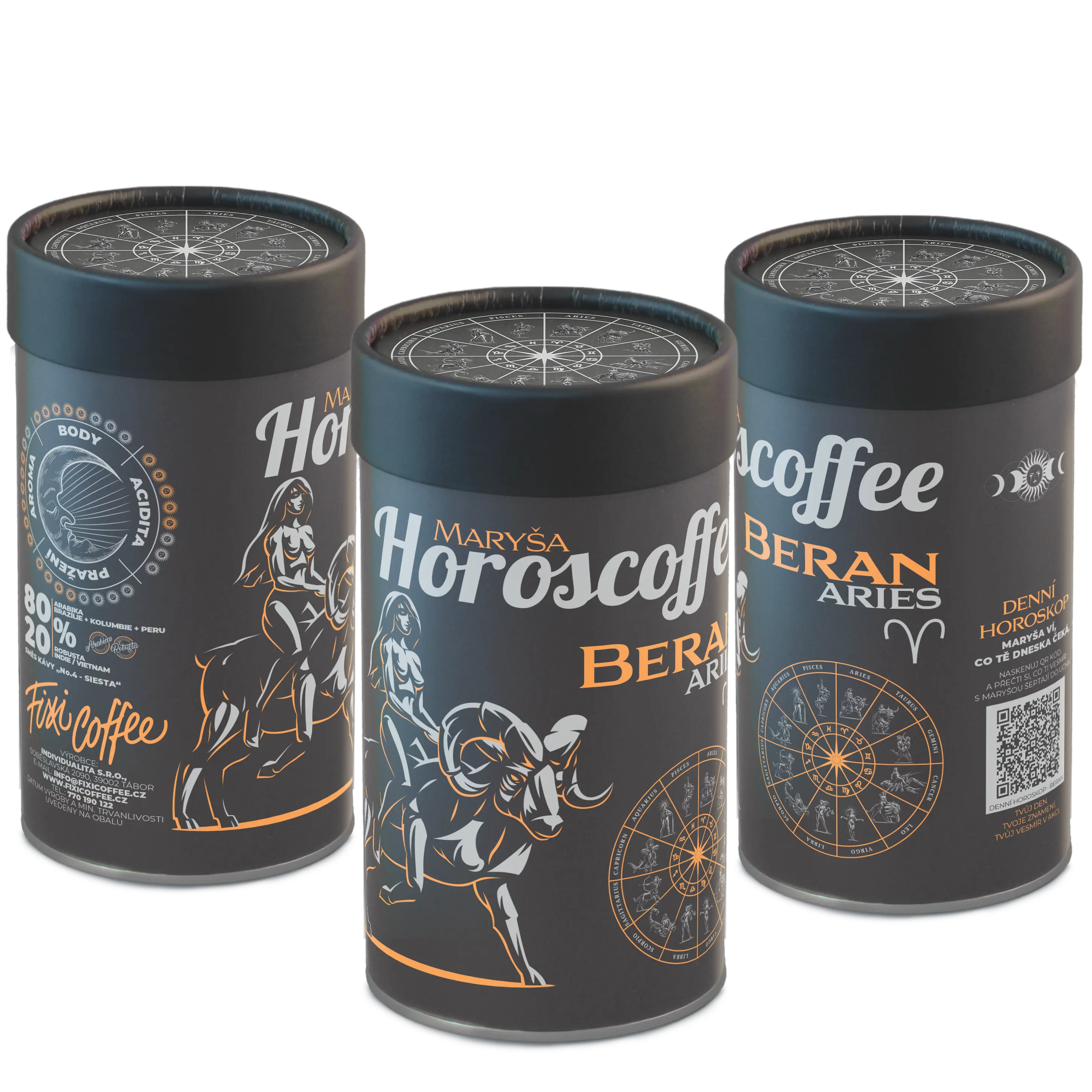 Fixi Horoscoffee – Beran – káva dle znamení horoskopu zrnková / papírová tuba / 500 g