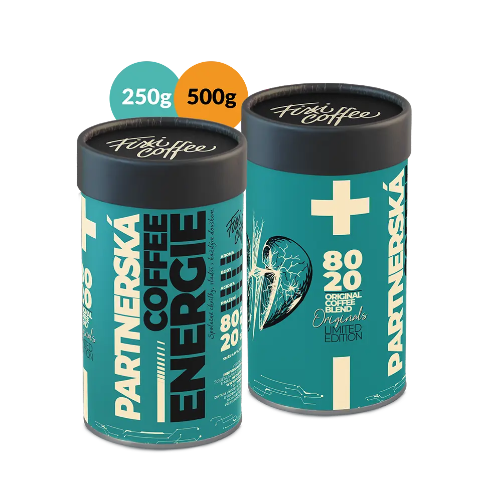 Fixi Coffee Energie – Partnerská – dárkové balení kávy zrnková / papírová tuba / 250 g