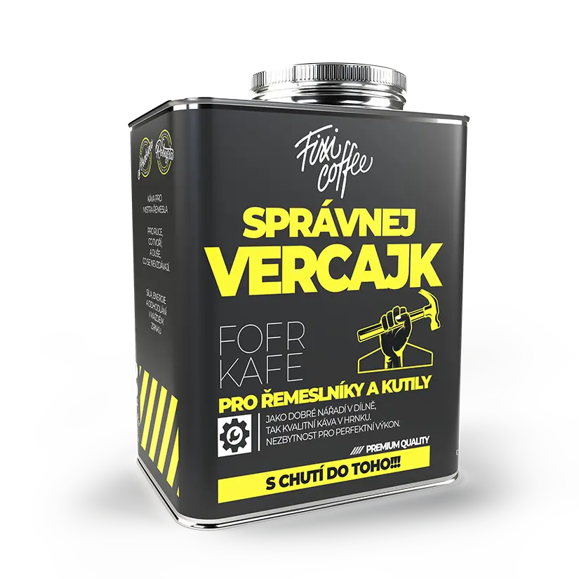 Fixi Coffee Fofr kafe – Správnej vercajk, směs výběrové kávy zrnková / stylový plechový kanystr / 500g