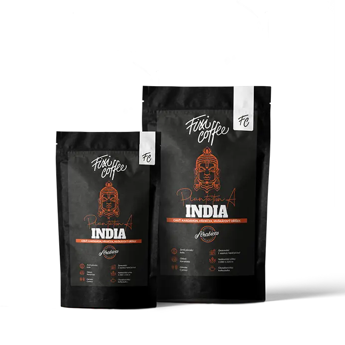Fixi Coffee India Plantation A – výběrová káva, 100% arabica zrnková /