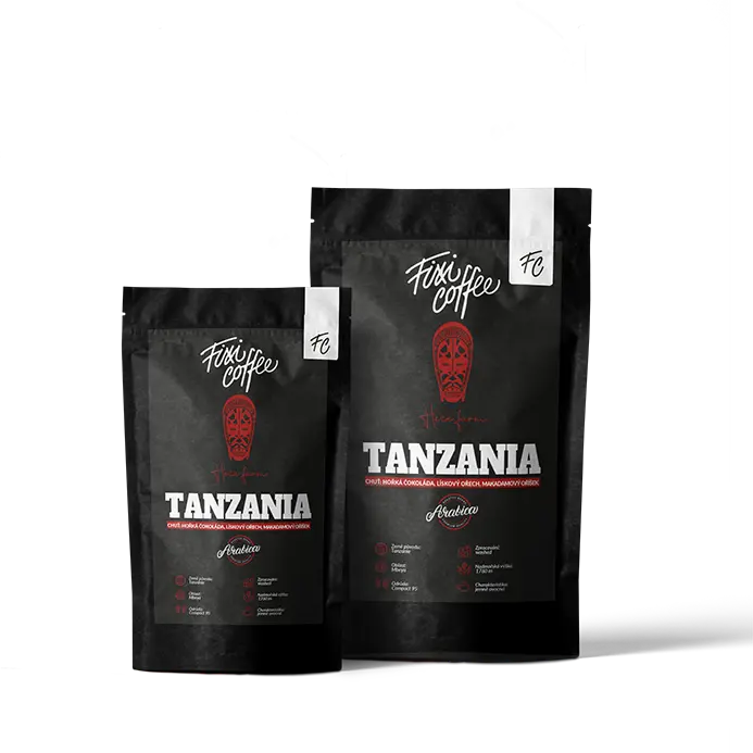 Fixi Coffee Tanzanie – výběrová brazilská káva, 100% arabica zrnková / sáček Doypack /