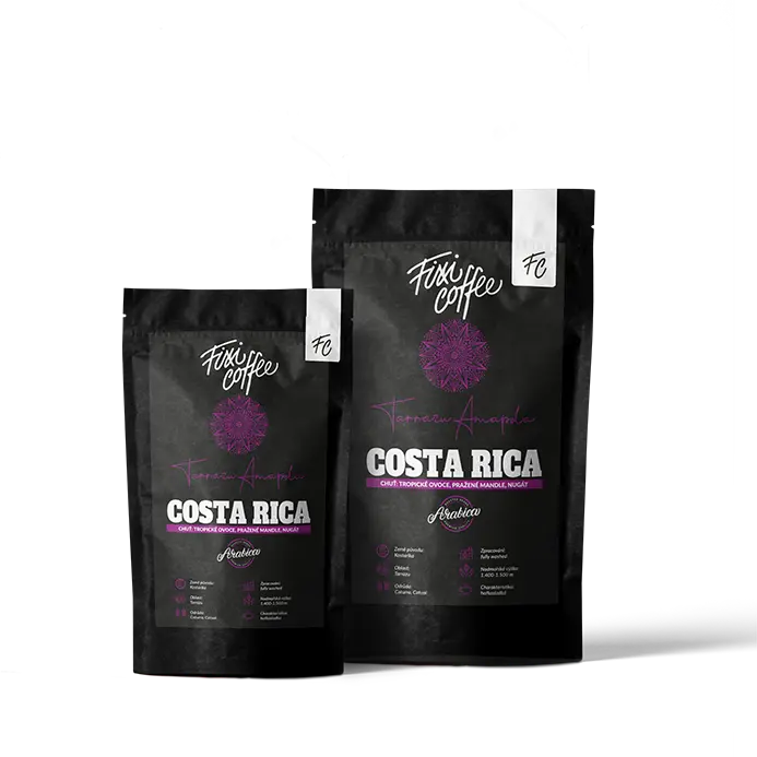 Fixi Coffee Kostarika Tarazzu – výběrová káva, 100% arabica zrnková / sáček Doypack /