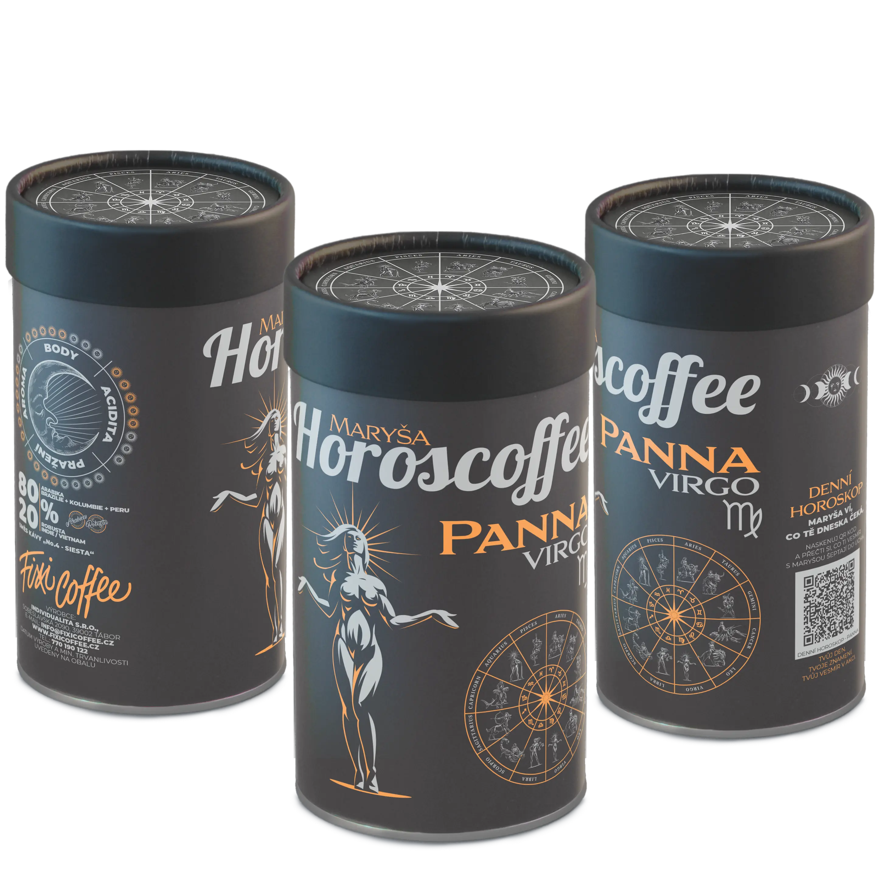 Fixi Horoscoffee – Panna – káva dle znamení horoskopu zrnková / papírová tuba / 250 g