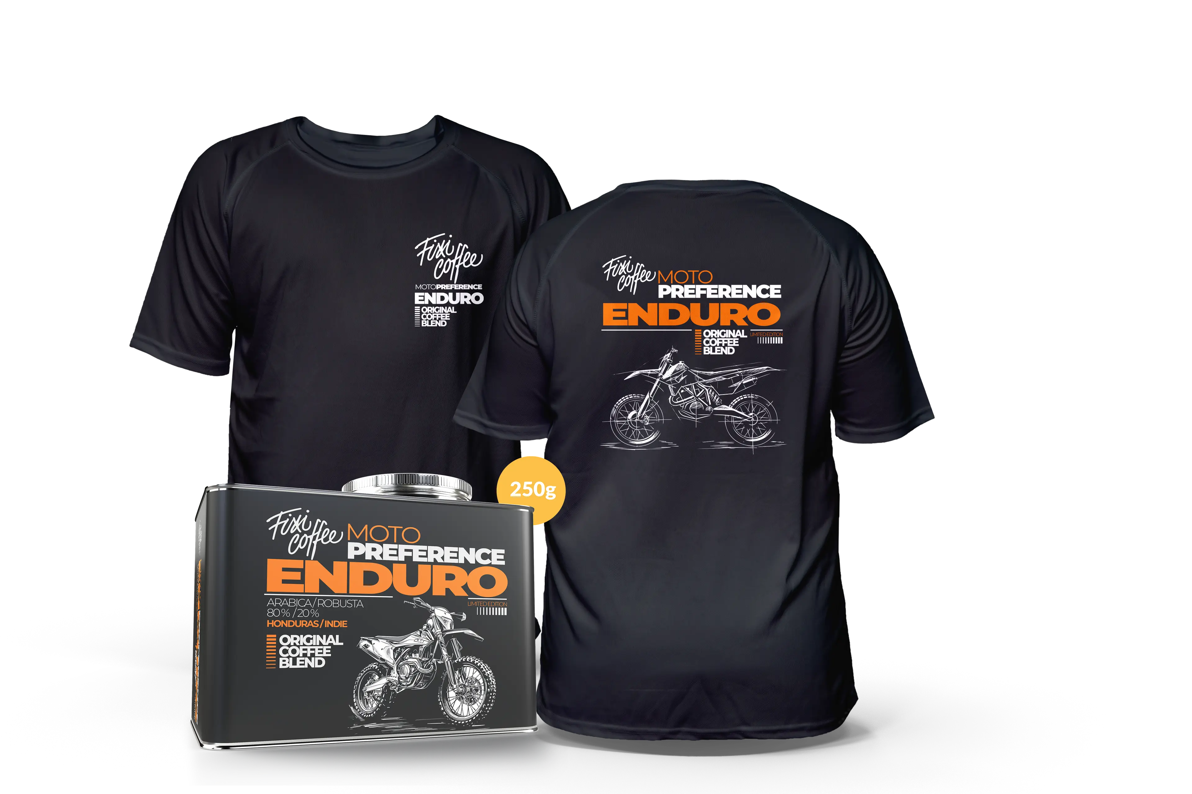 MOTO fešák – Enduro (kafe + tričko)