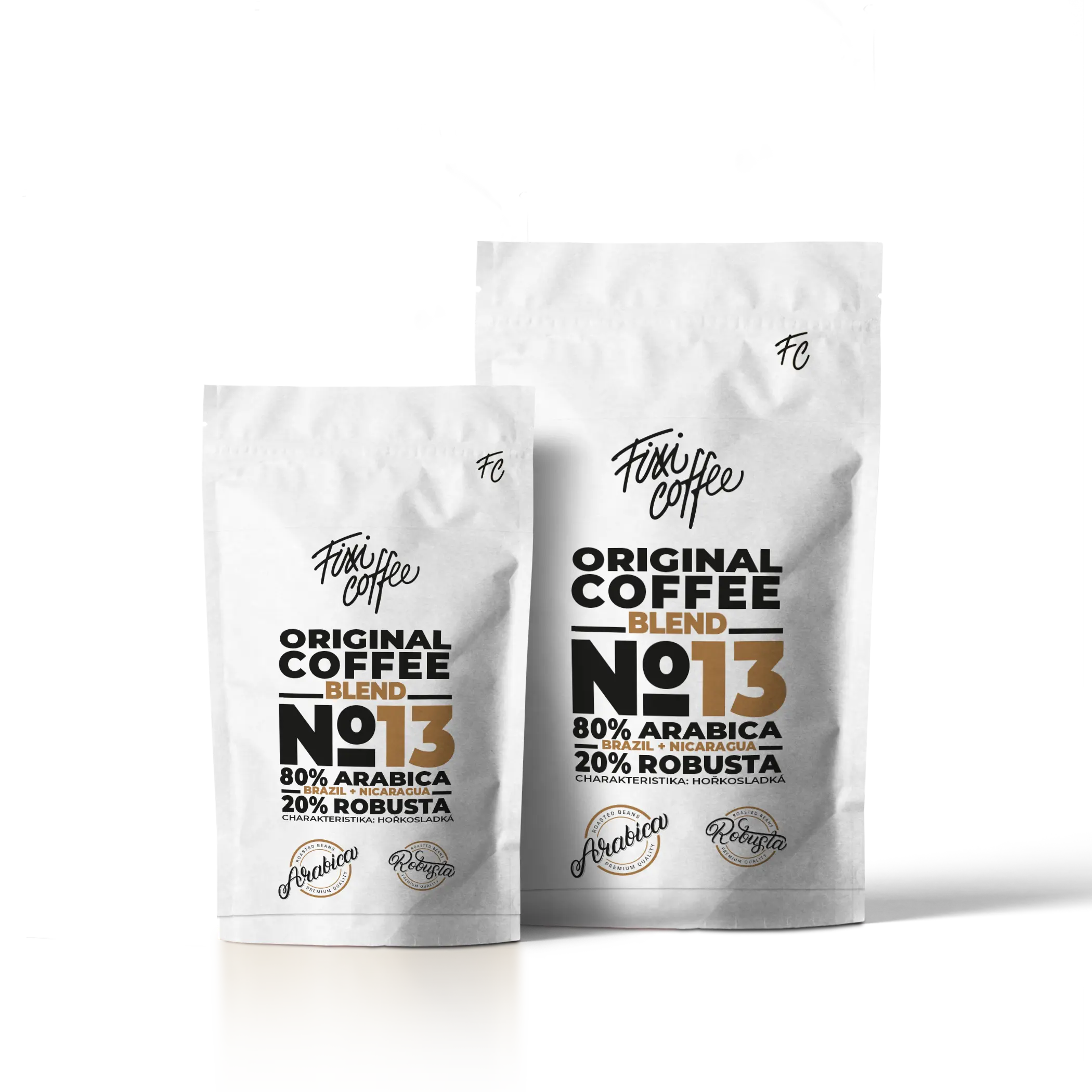 Fixi Coffee No. 13 směs výběrové kávy Brazílie, Nikaragua, Indie zrnková / sáček Doypack /