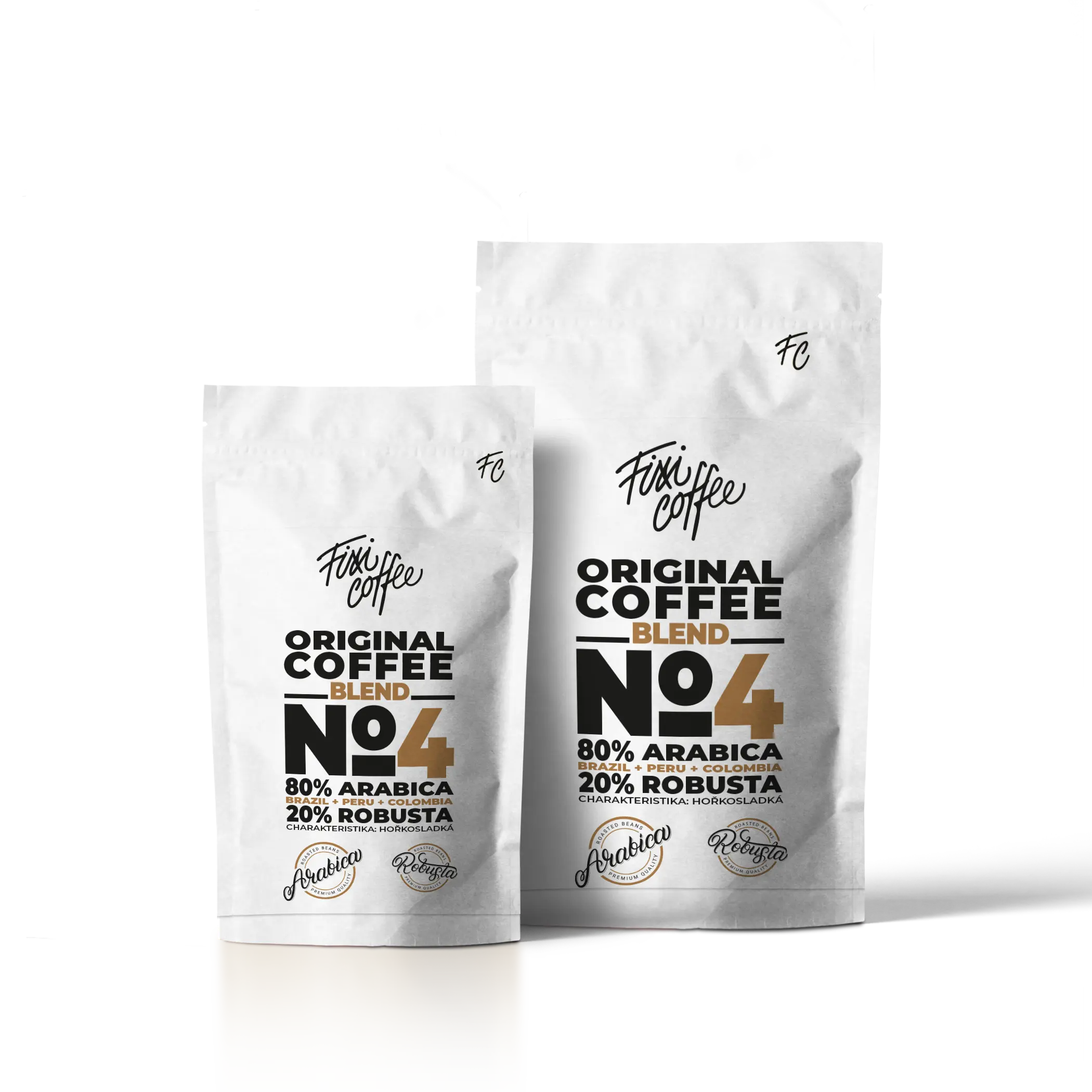 Fixi Coffee No. 4 směs výběrové kávy Brazílie, Peru, Kolumbie zrnková / sáček Doypack /