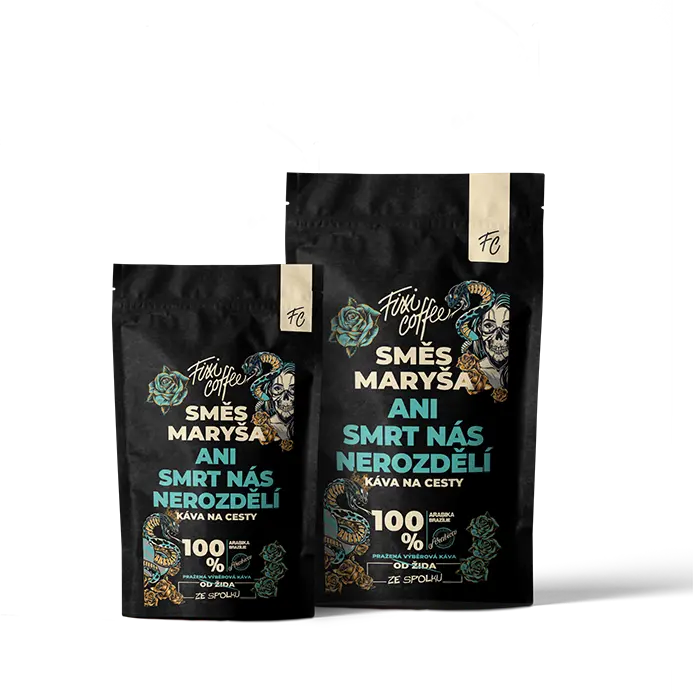 Fixi Coffee Káva Maryša – Ani smrt nás nerozdělí zrnková / sáček Doypack / 1000 g