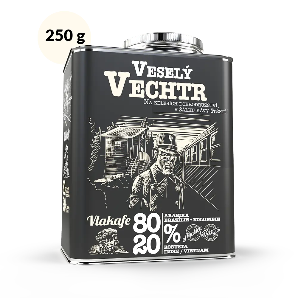 Fixi Coffee Vlakafe – Veselý vechtr – dárkové balení kávy