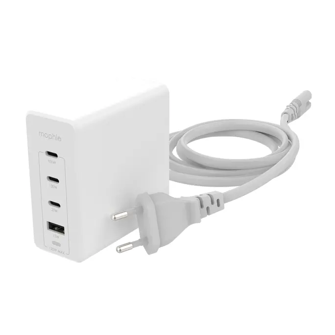 Mophie síť. adaptér GaN, USB-C/PD/HUB,120W - bílá