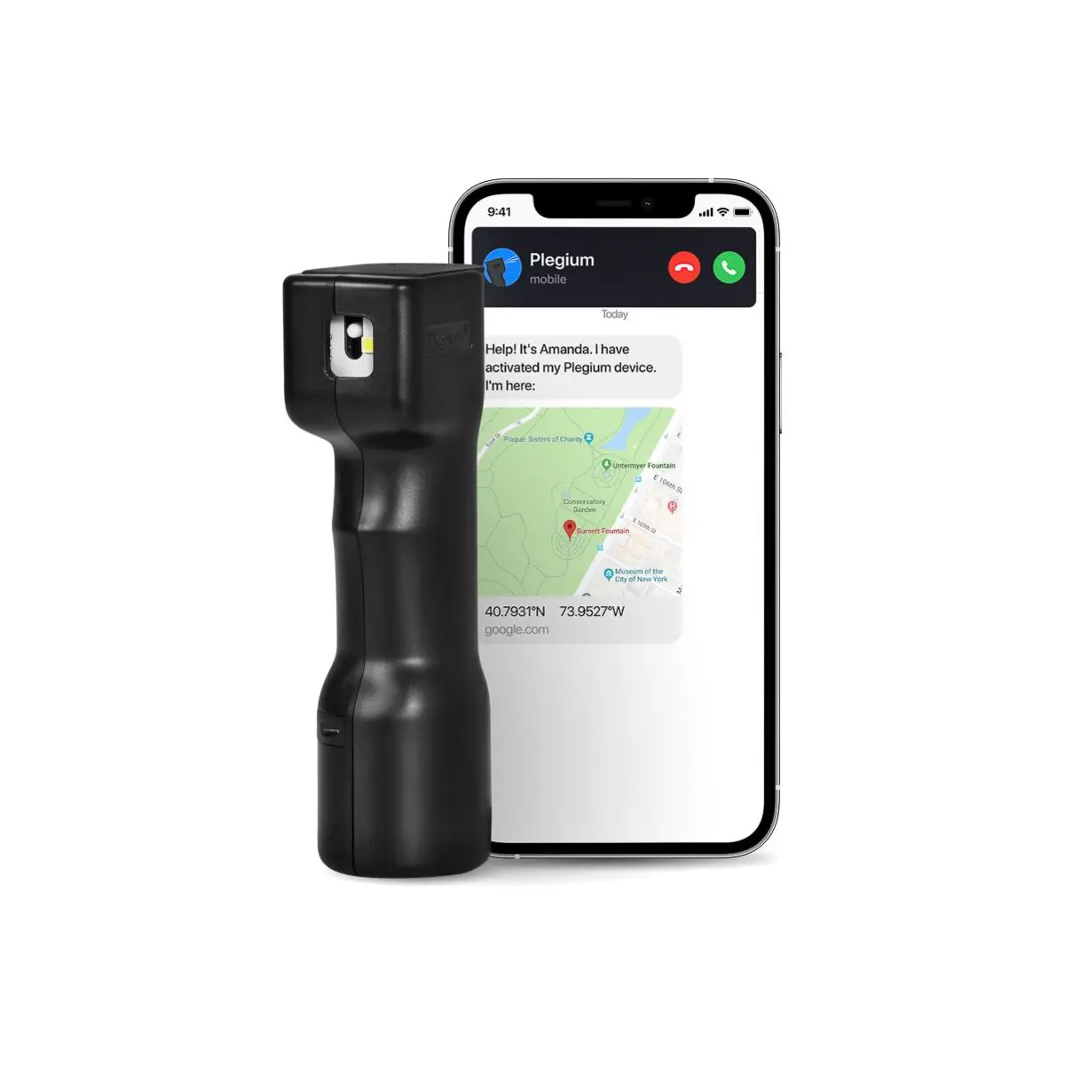 Chytrý pepřový sprej Plegium smart - černý
