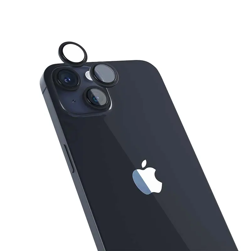 Hliníkový ochranný kryt čoček pro iPhone 14/14 Plus iSTYLE - temně inkoustový