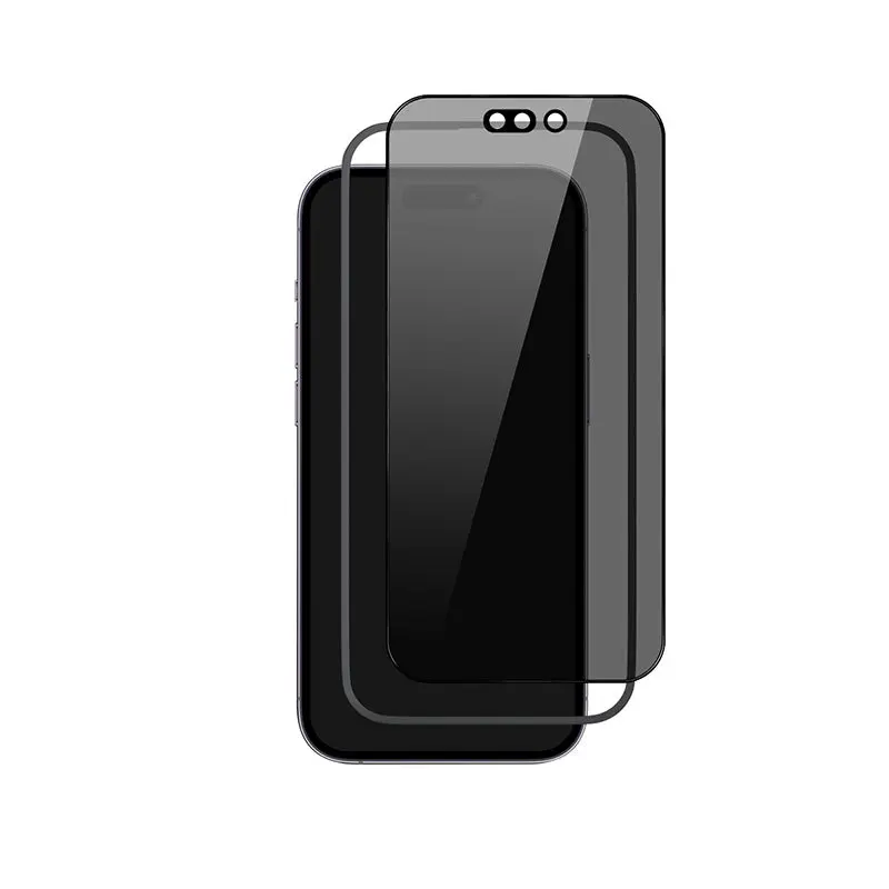 Ochranné sklo na iPhone 15 iSTYLE EDGE TO EDGE PRIVACY GLASS s instalačním rámečkem