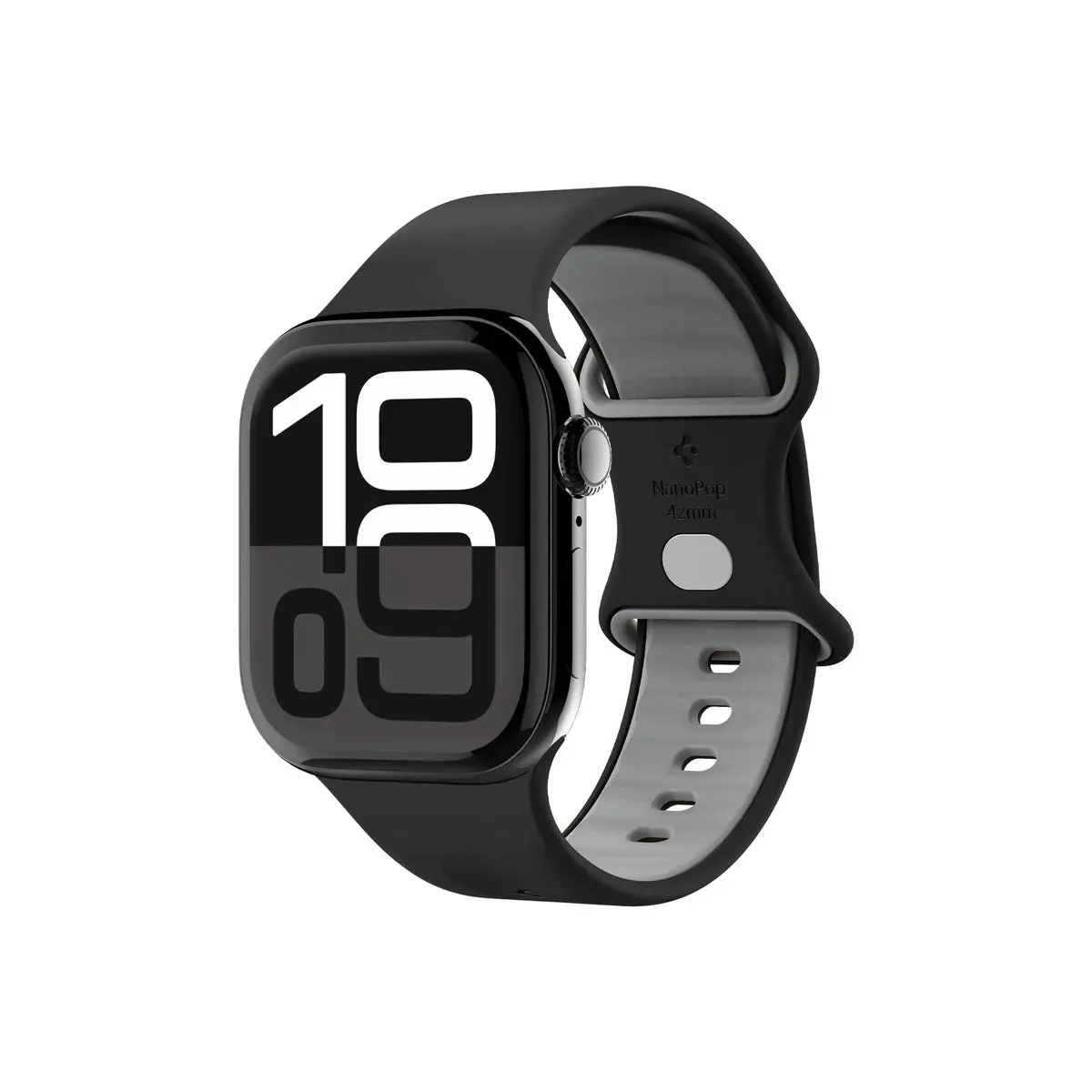 Spigen - Nano Pop řemínek pro Apple Watch 1/2/3/4/5/6/7/8/9/10/SE/SE 2 (38/40/41/42 mm) - černý (Black Sesame)