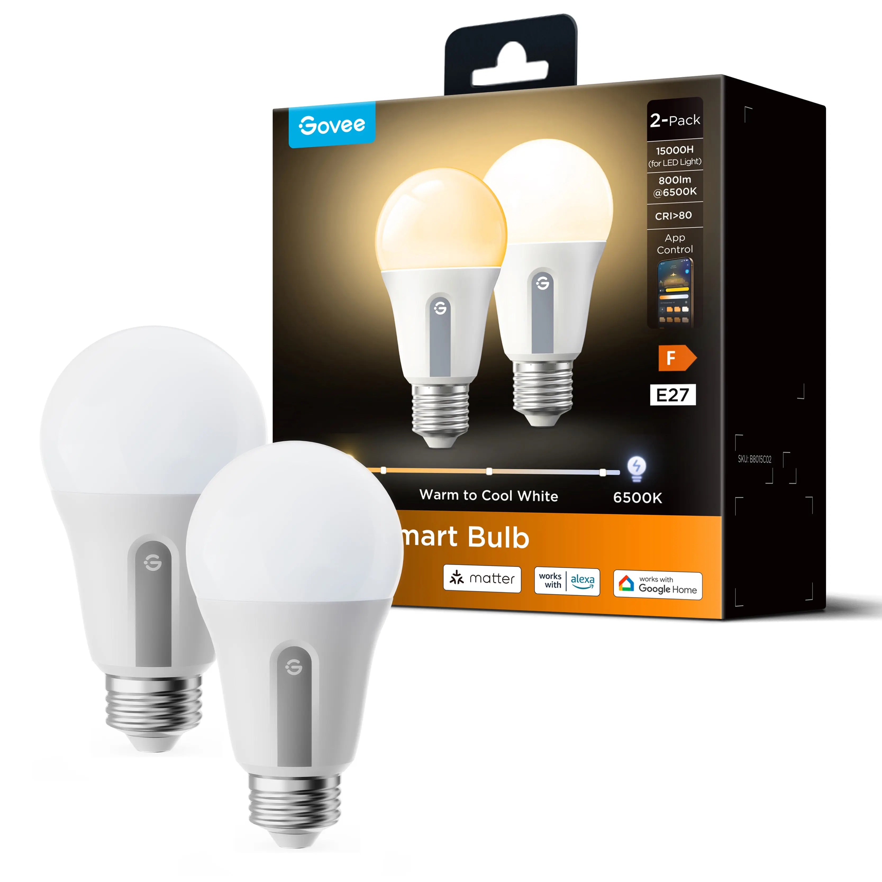 Chytré žárovky Govee Smart WW 9W E27 (2 ks)