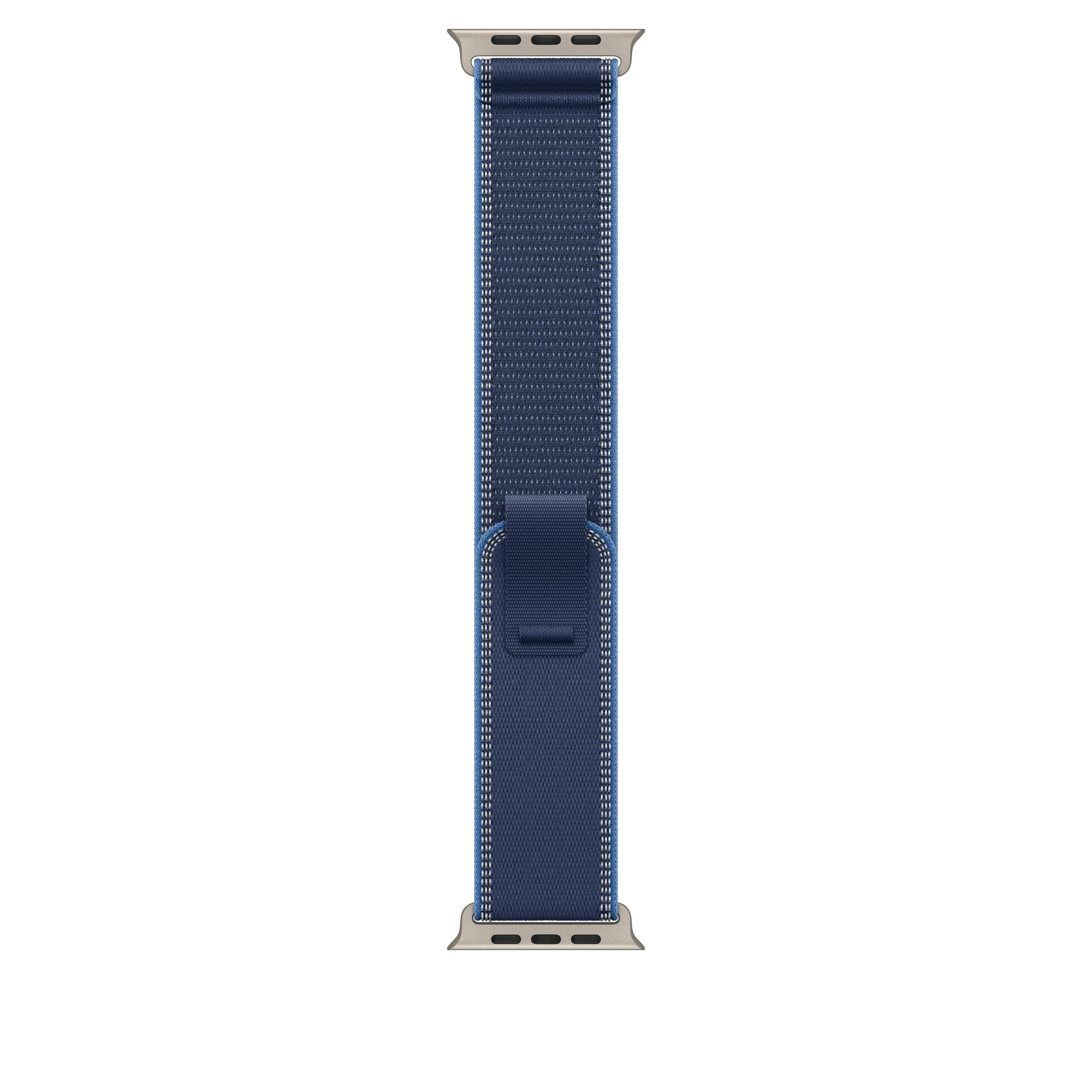 Řemínek pro Apple Watch 44/45/46/49 mm Apple modrý / jasně modrý Trailový tah - S/M - provedení z přírodního titanu