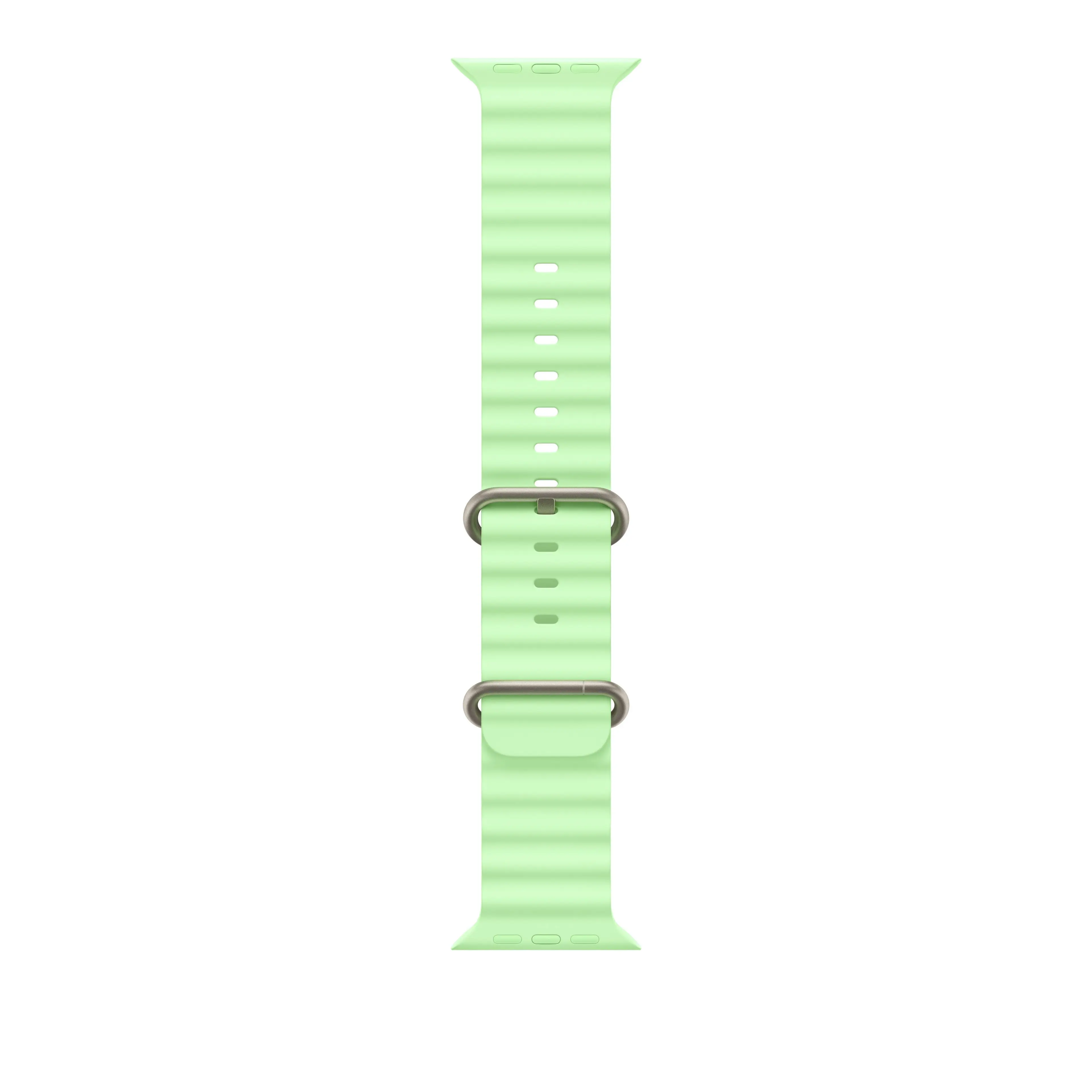 Řemínek pro Apple Watch 44/45/46/49 mm Apple neonově zelený Oceánský - provedení z přírodního titanu