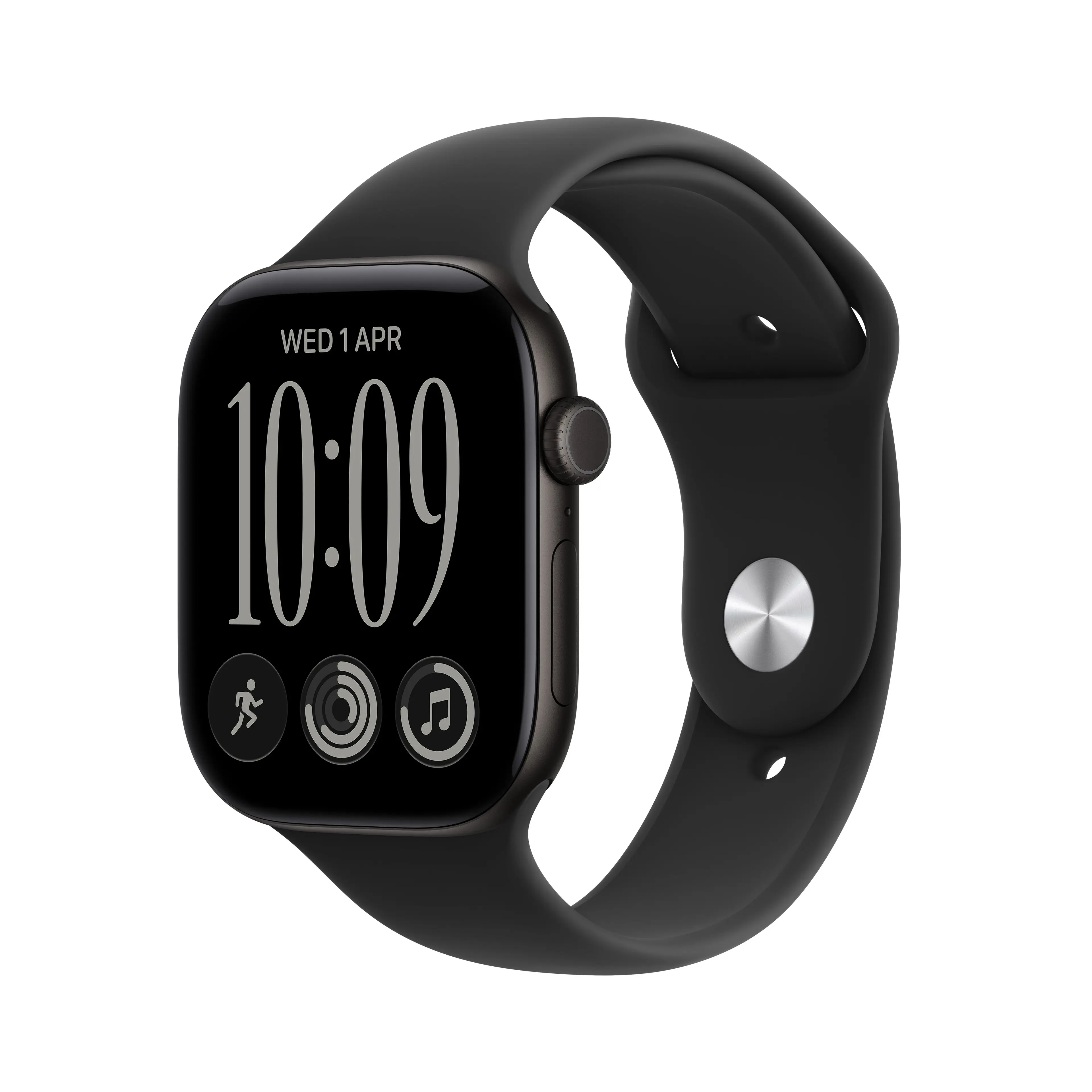 Apple Watch Series 12 GPS 42mm Black Aluminium Case with Black Sport Band - S/M