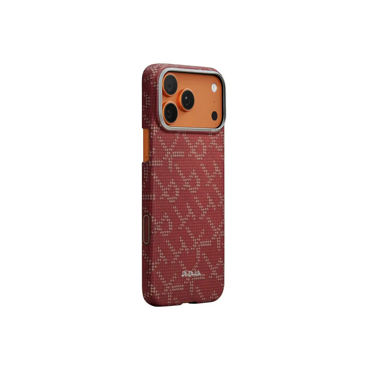 Kryt pro iPhone 17 Pro Pitaka Ultra-Slim Case - Monogram Gold/Red