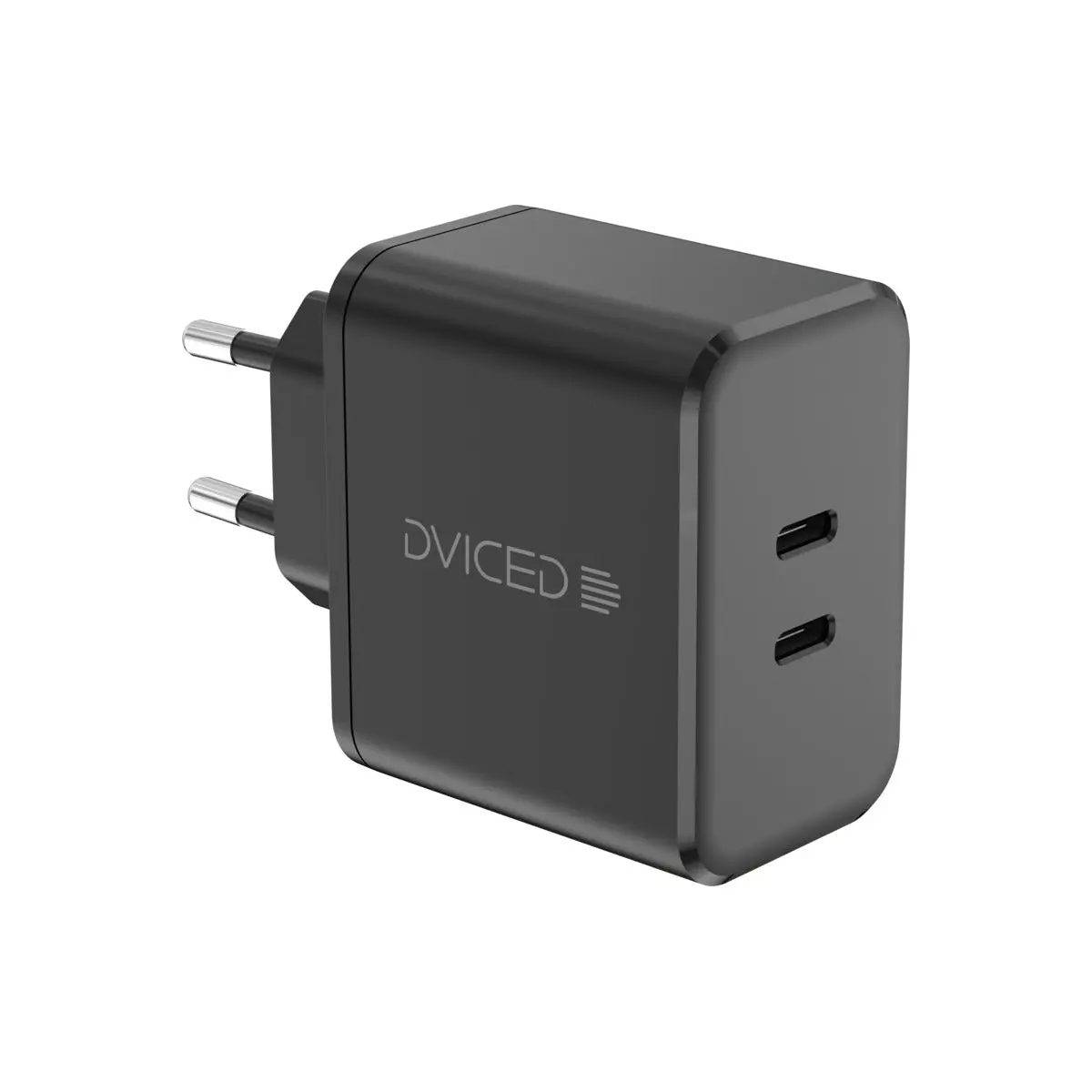 Nabíječka 65W GaN Dviced 2× USB-C s kabelem – černá
