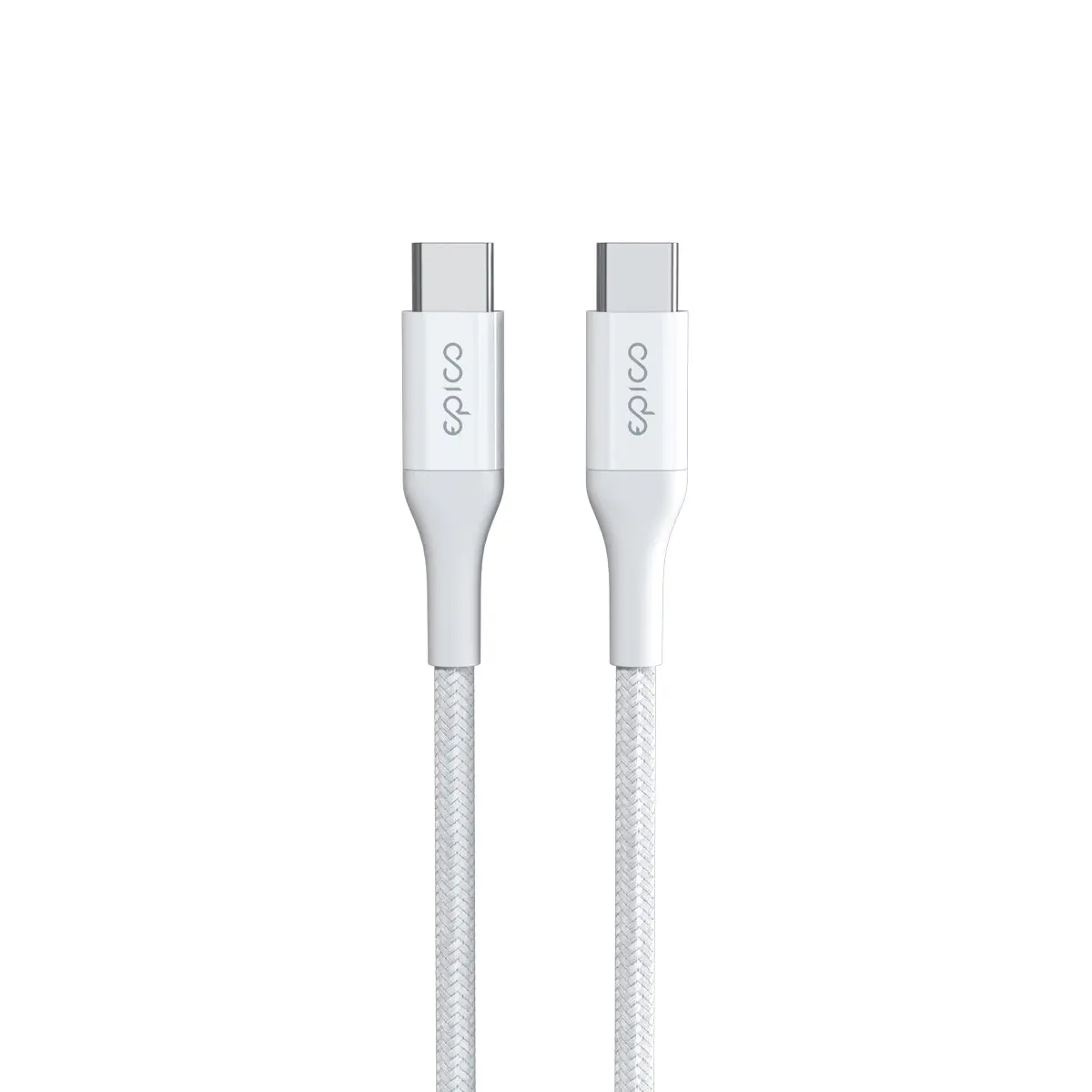 Opletený kabel Epico PD USB-C na USB-C 1,2 m - bílý