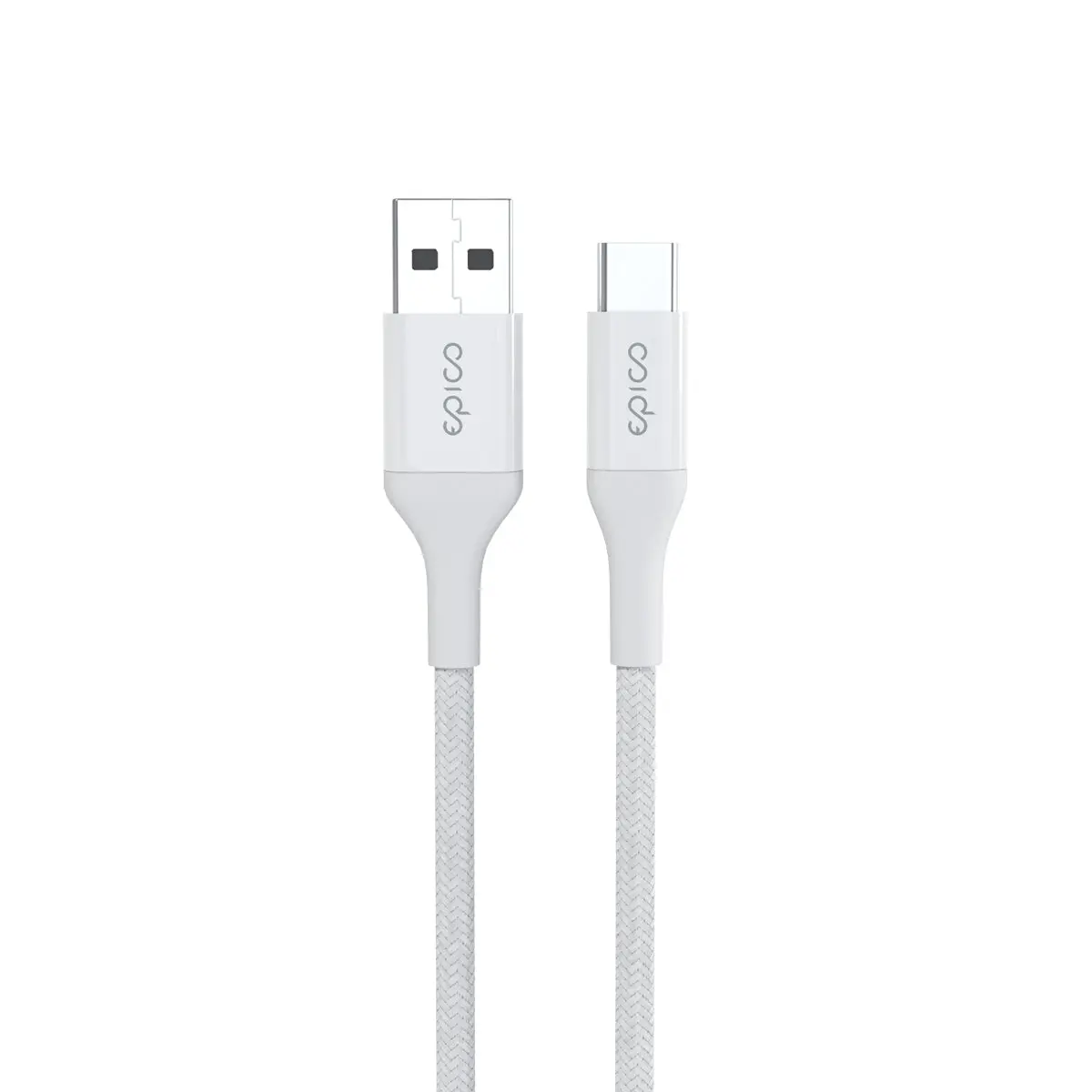Opletený kabel Epico PD USB-A na USB-C 1,2 m - bílý