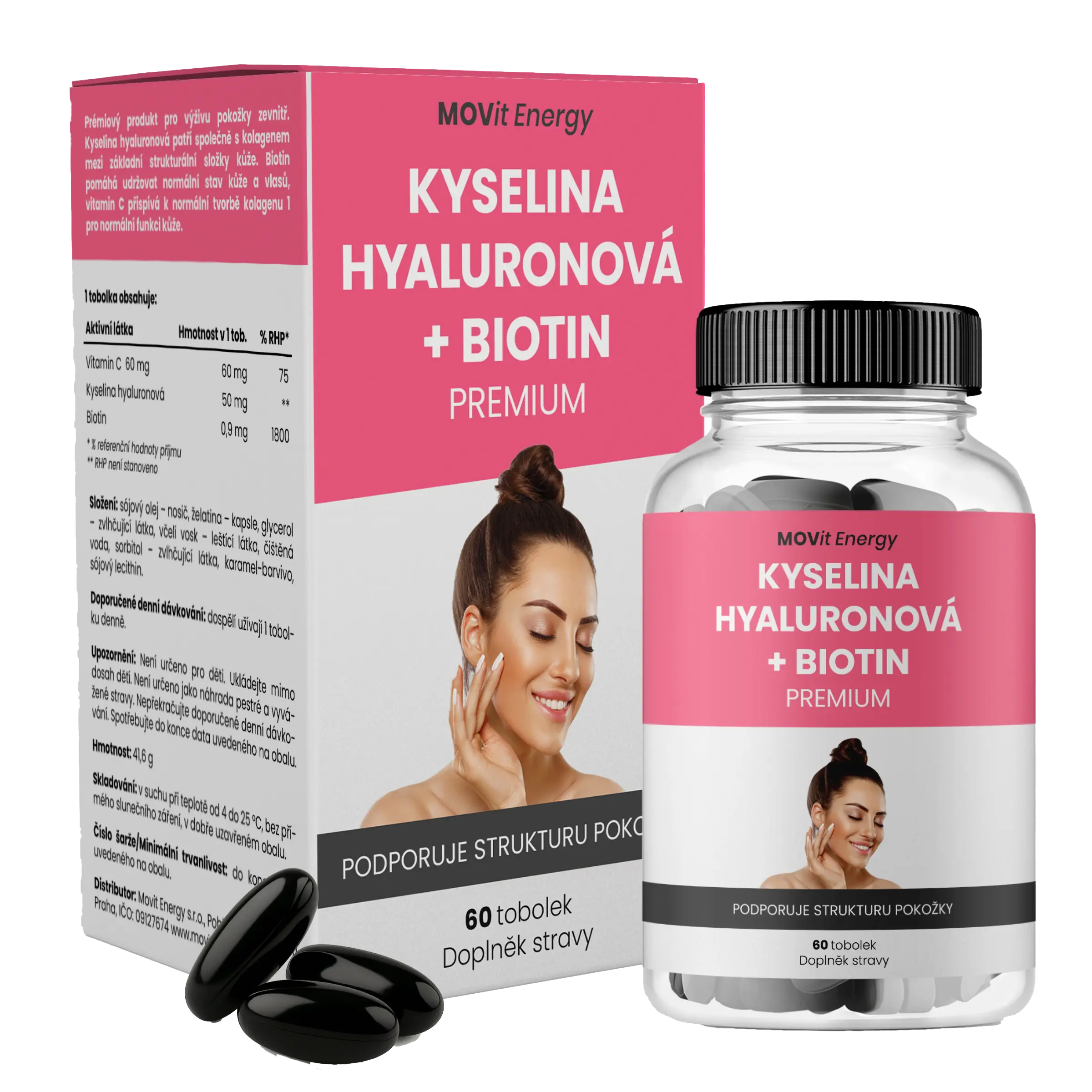 Movit Energy Kyselina hyaluronová + biotin premium 60 tobolek