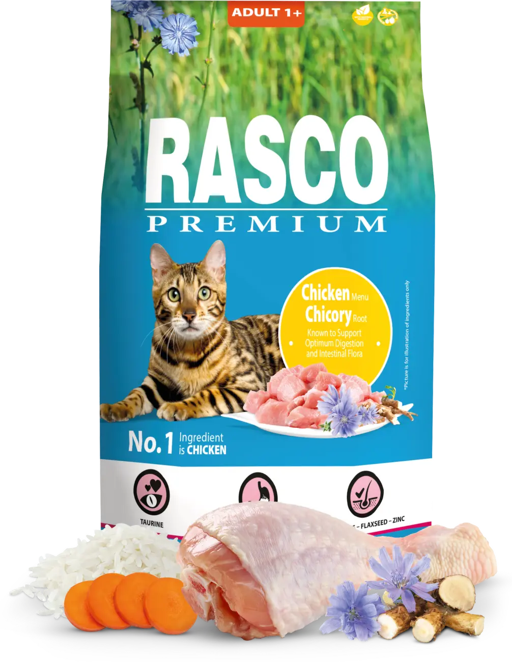 Krmivo Rasco Premium Adult kuře s kořenem čekanky 2kg