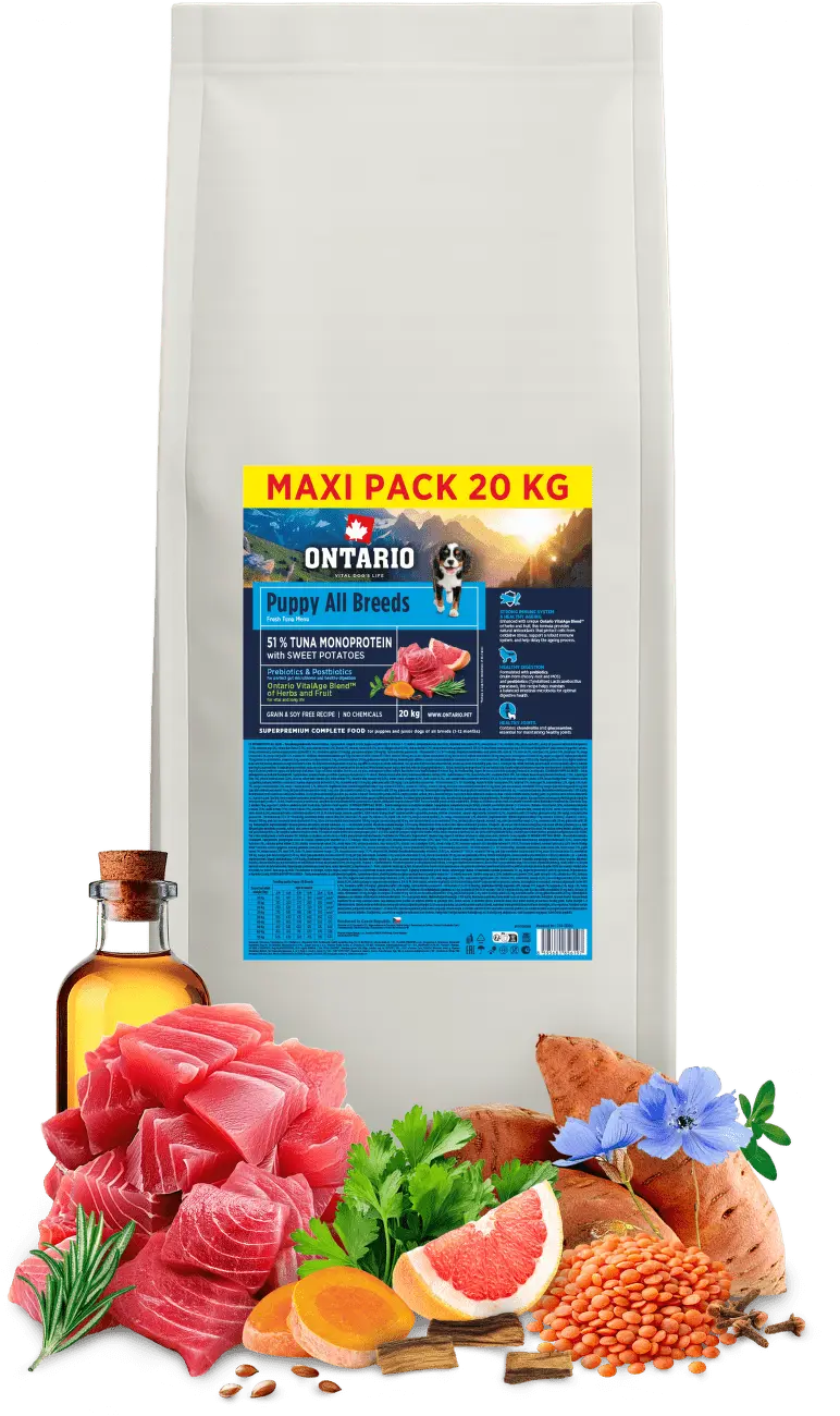 Ontario Puppy&Junior All Breeds Monoprotein Tuna & Sweet Potatoes 20kg