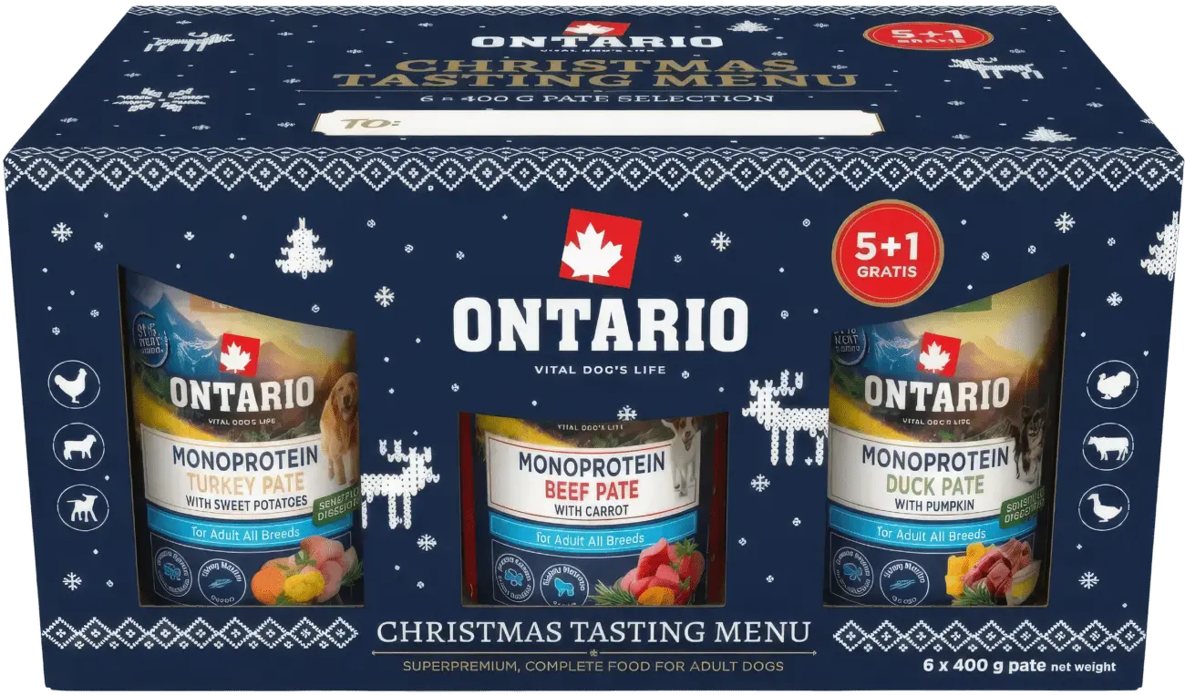 Vánoční degustační balíček konzerv Ontario Pate 5+1 zdarma (6×400 g)