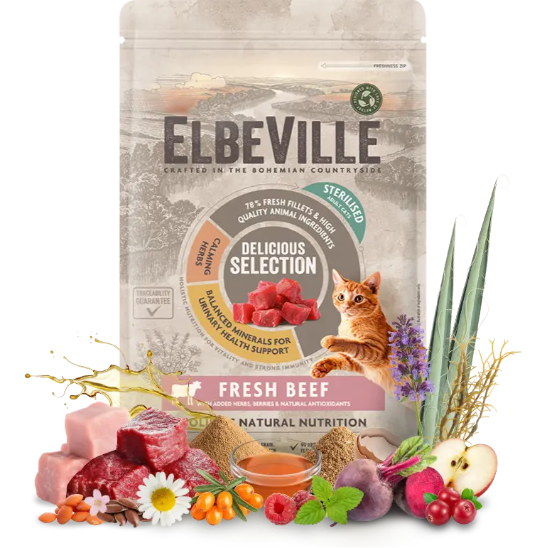 Krmivo ELBEVILLE Cat Sterilised Fresh Beef 340 g