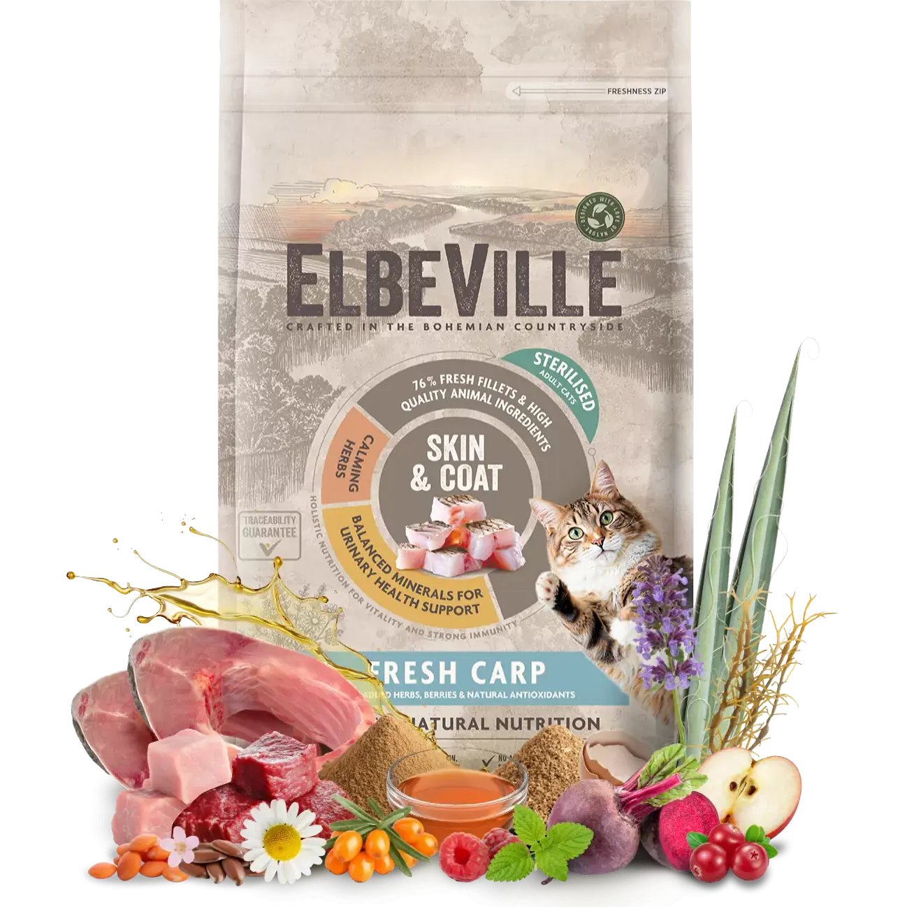 Krmivo ELBEVILLE Cat Sterilised Fresh Carp 1,8 kg