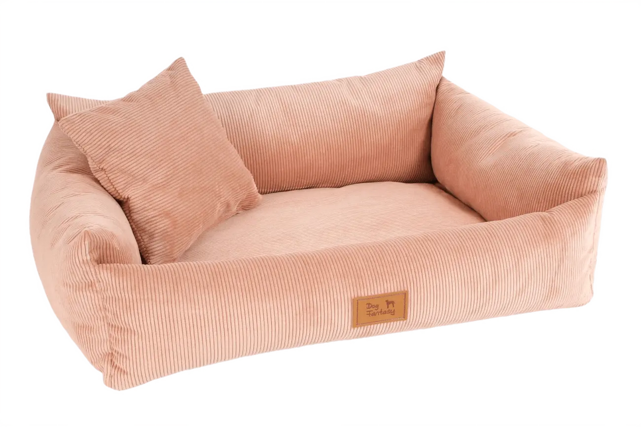 Luxusní pelíšek pro psy Dog Fantasy Sofa Haven starorůžový 120×85 cm