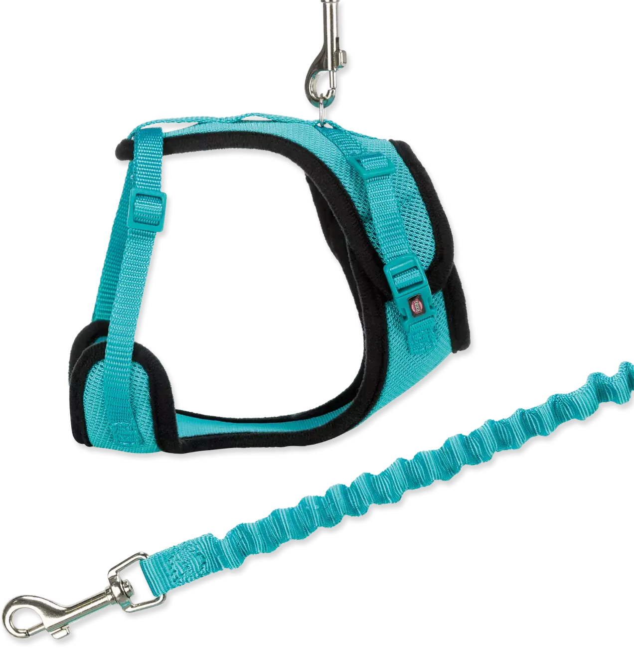 Měkký síťovaný Y-postroj Trixie s elastickým vodítkem pro kočku XL 39–60 cm