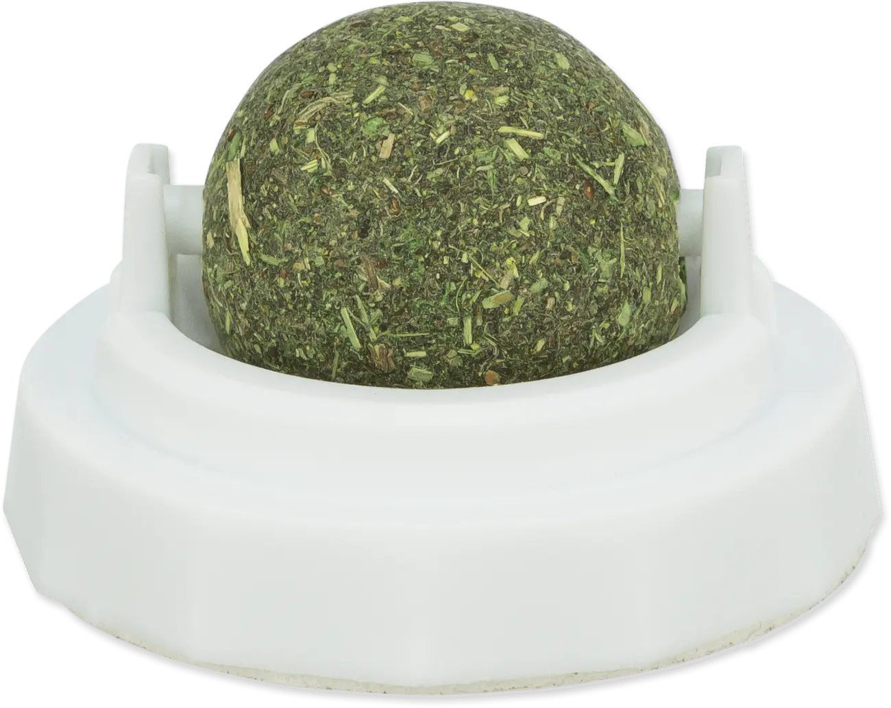 Hračka Trixie kulička Catnip s držáku, samolepící, bílá/zelená 5cm