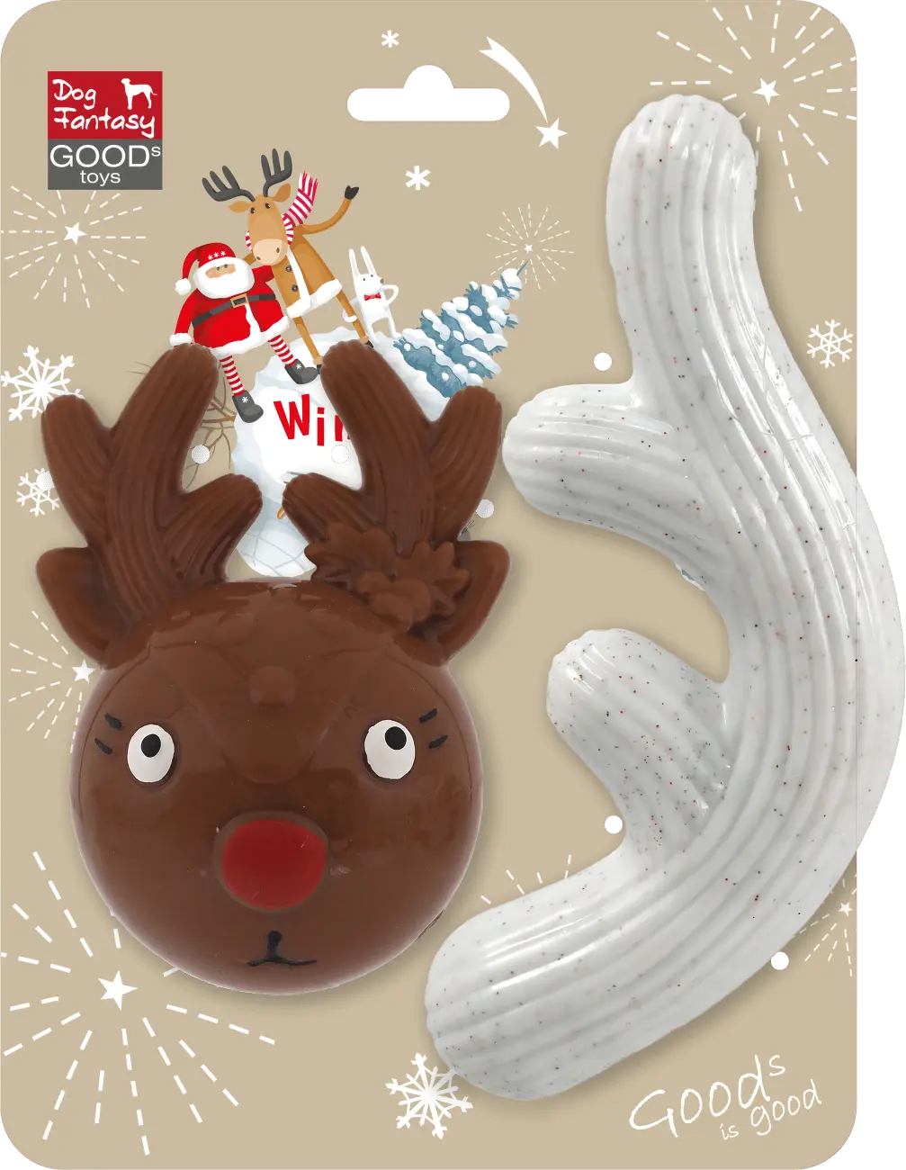 Hračka Dog Fantasy Winter Tale sob a paroh 18cm