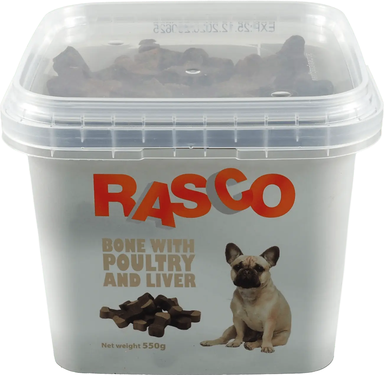 Pochoutka Rasco kost s drůbežím a játry 3cm 550g