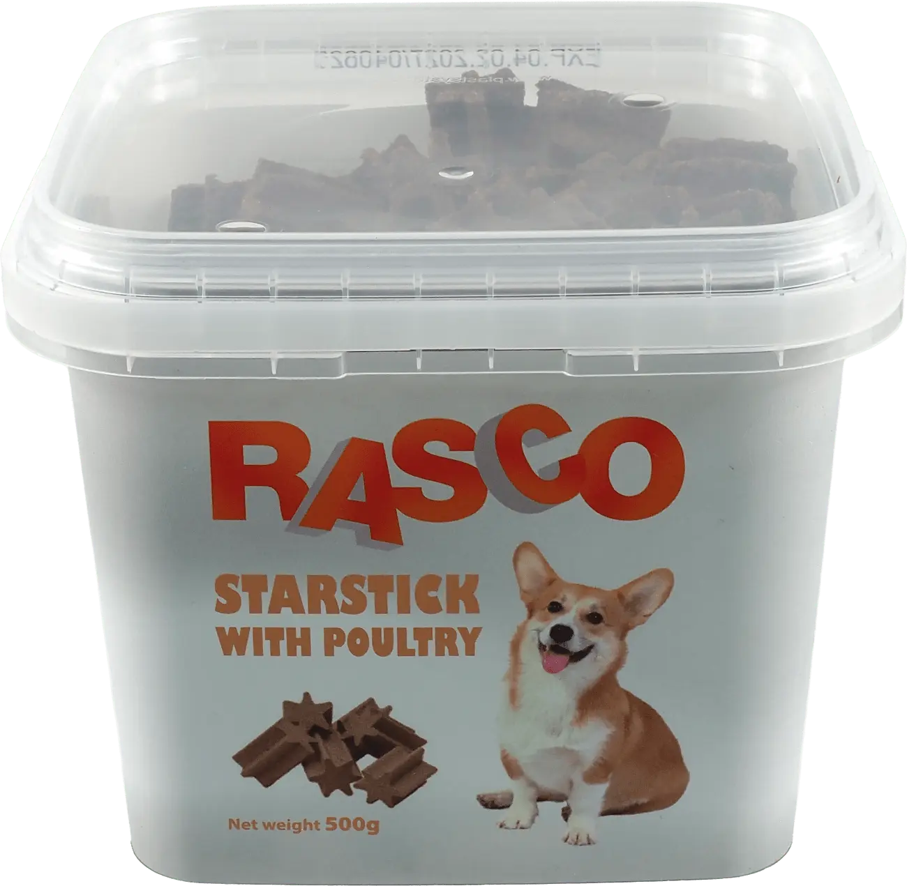 Pochoutka Rasco tyčinky ve tvaru hvězdy s drůbežím 3cm 500g