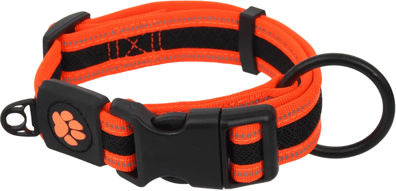 Obojek Active Dog Fluffy M oranžový 2,5x33-48cm