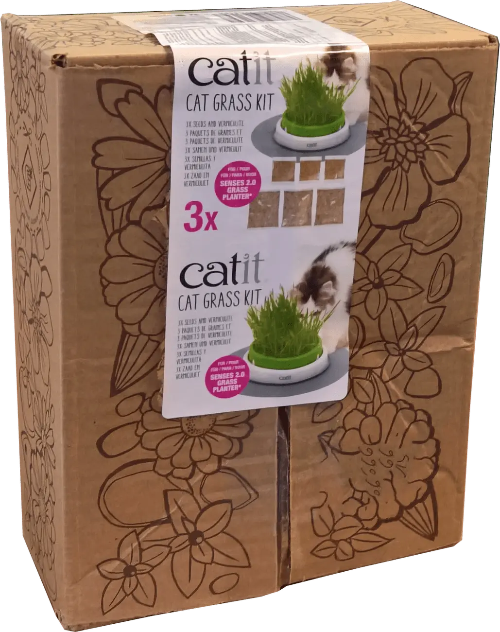 Tráva pro kočky Catit Cat Grass Kit 3x 0,7l