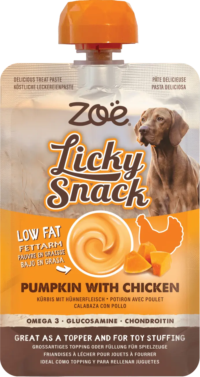 Lízací pamlsek Zoë Licky Snack s dýní a kuřecím masem 85 g