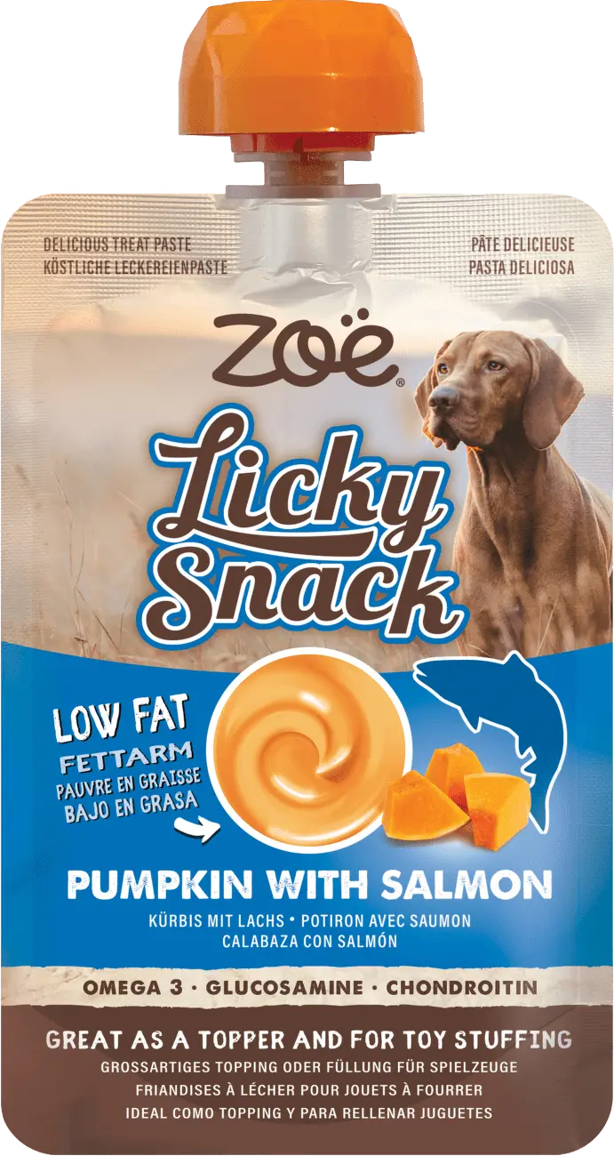 Lízací pamlsek Zoë Licky Snack s dýní a lososem 85 g