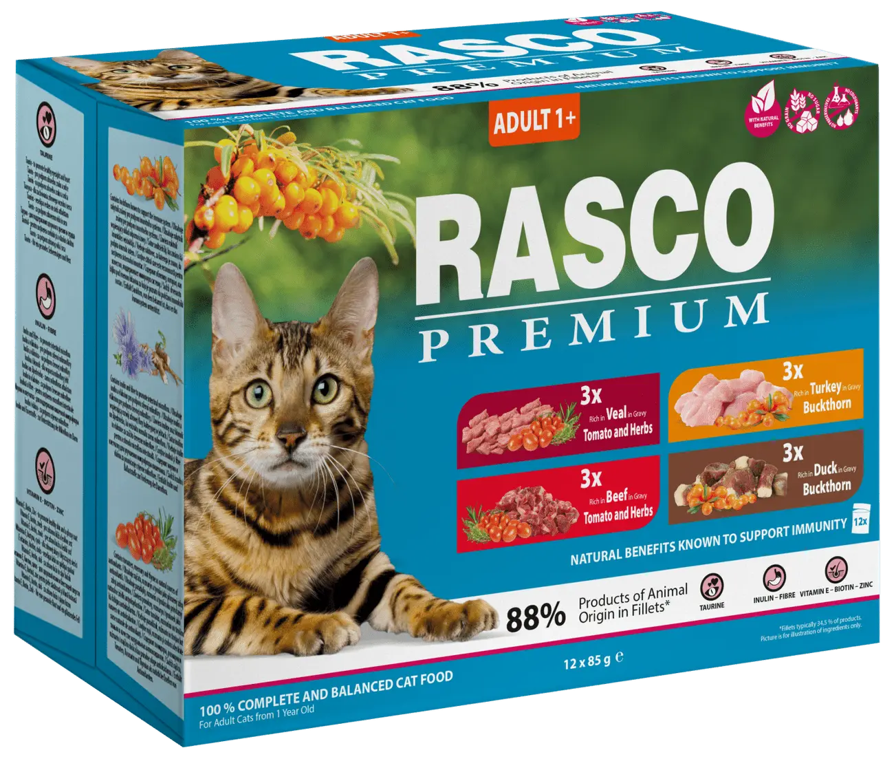 Kapsičky Rasco Premium Cat Adult Multipack 12x85g