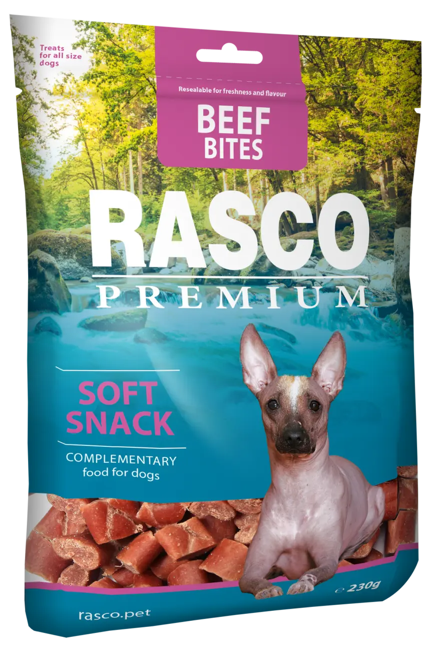 Pochoutka RASCO Premium kousky z hovězího masa 230 g