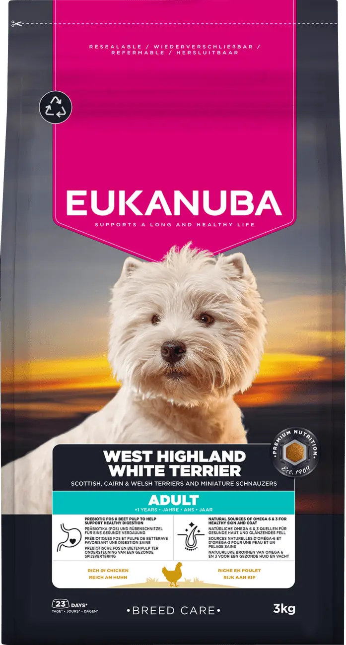 Krmivo Eukanuba Breed Care Adult chicken West Highland White Terrier 3 kg