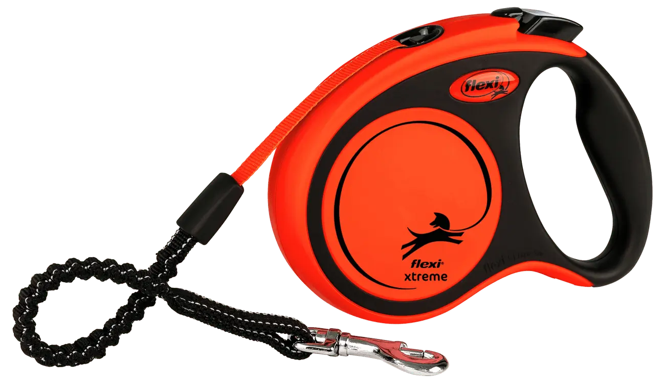 Samonavíjecí vodítko pro psy Flexi Xtreme páskové S 3 m oranžové