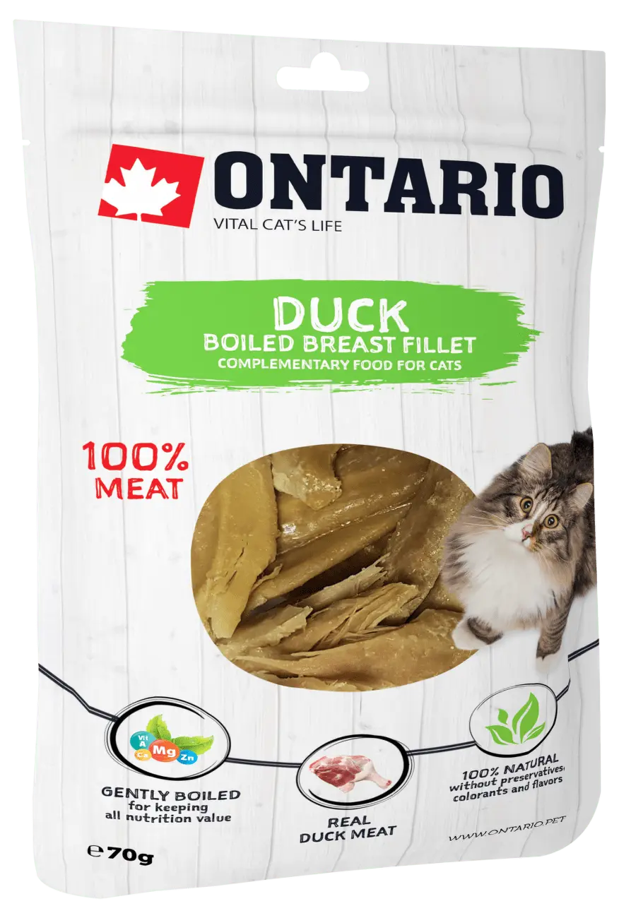 Pochoutka ONTARIO vařené kachní prsní plátky 70 g