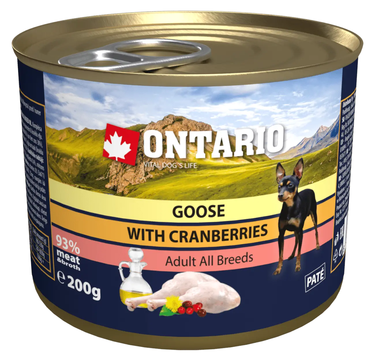 Konzerva Ontario Goose, Cranberries, Dandelion and linseed oil 200g